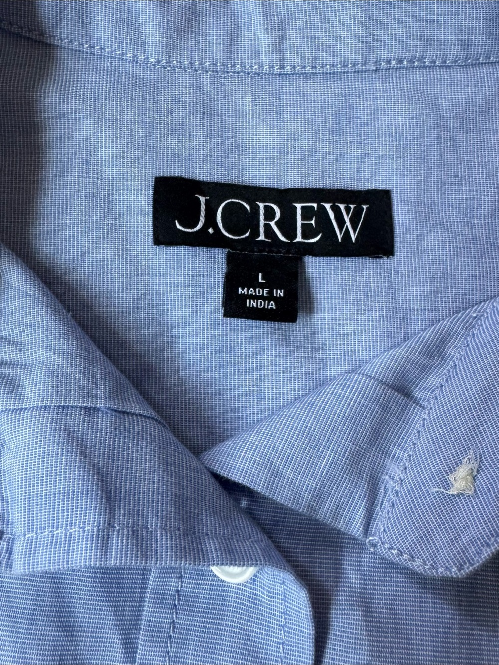 J.Crew Étienne Cropped Button-Up Shirt Cotton Poplin Blue Size Large NWOT - Picture 5 of 11